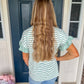 New! Aubrey Striped Ruffle Sleeve Top - Mint