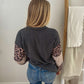 New! Josie Leopard Colorblock Top