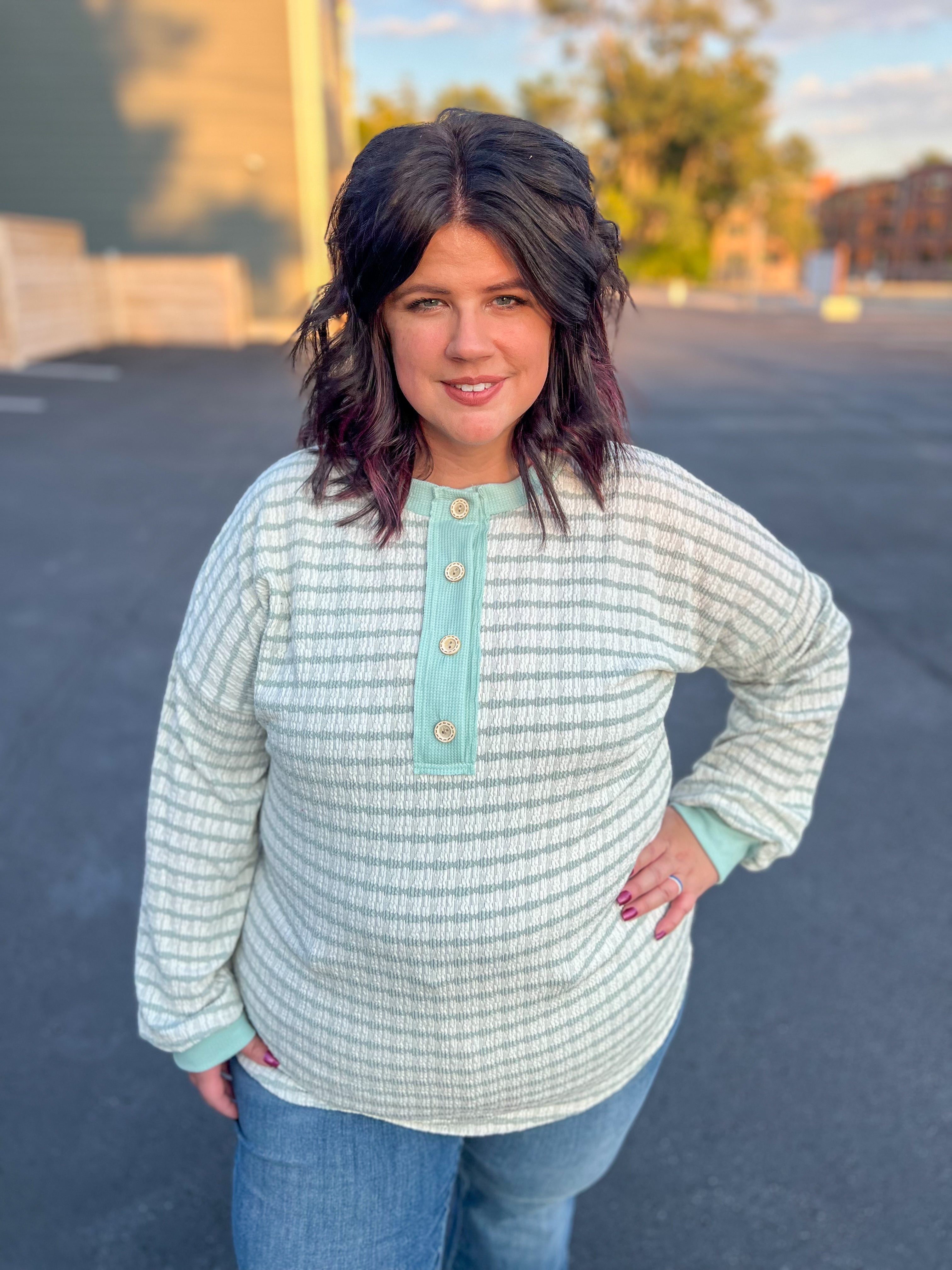 Emily Stripe Top - Mint