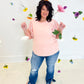 New! Arista Peach Floral Ruffle Sleeve Top