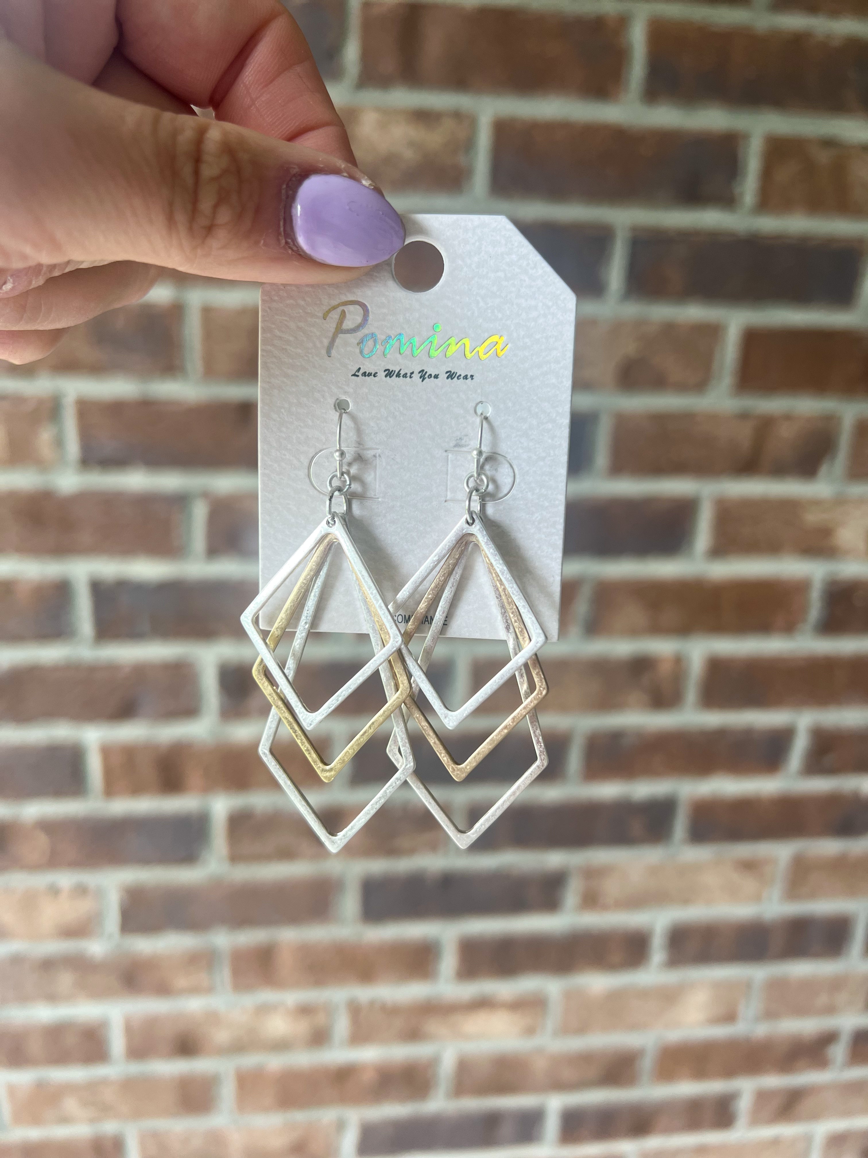 Overlapping Diamond Earrings