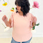 New! Arista Peach Floral Ruffle Sleeve Top