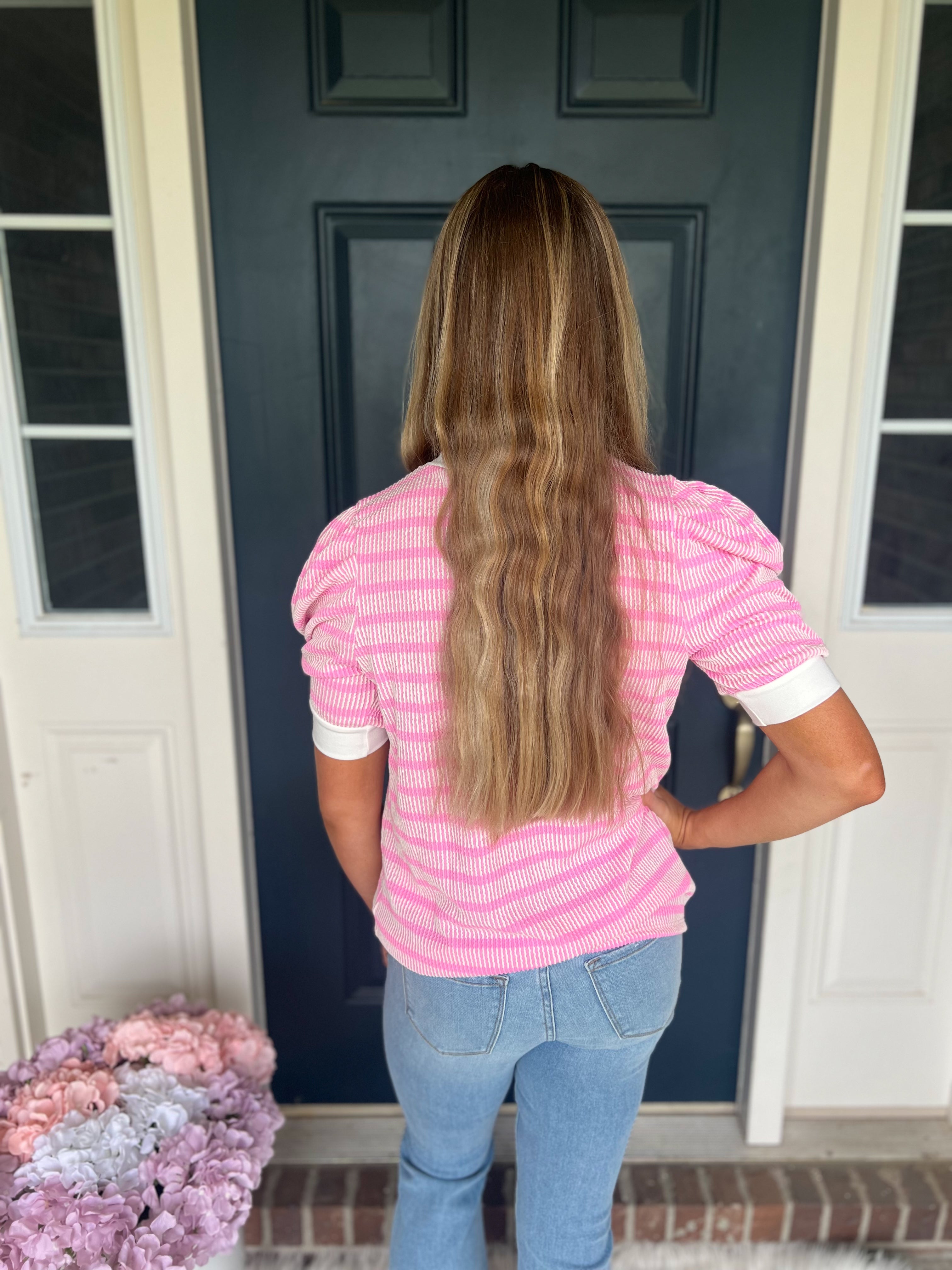 Ellie Pink Stripe Top