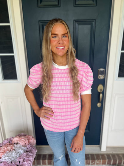 Ellie Pink Stripe Top