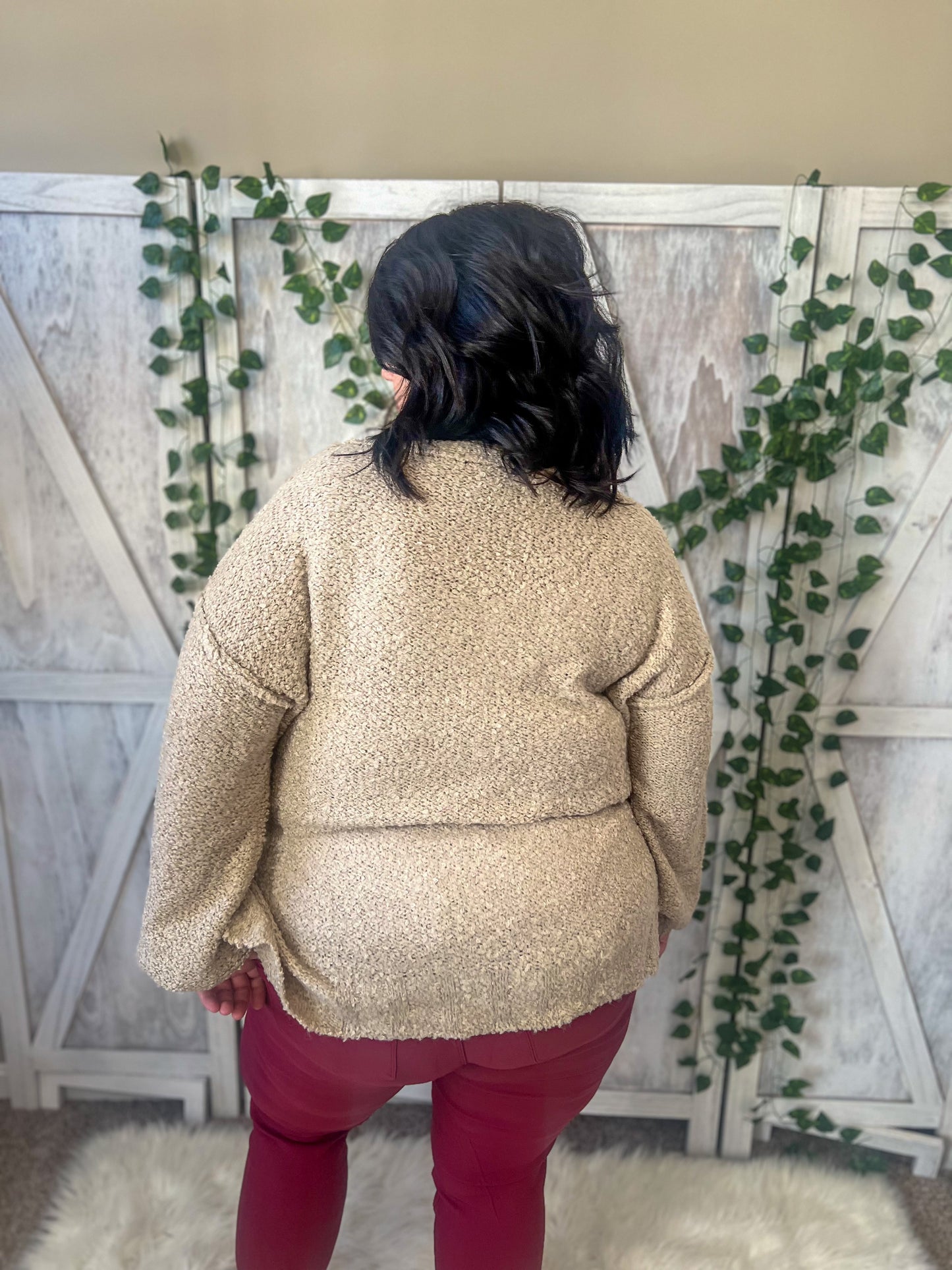 New! Emma Cozy Taupe Sweater