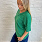 New! Kelly Green Ribbed Top