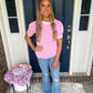New! Ellie Pink Stripe Top