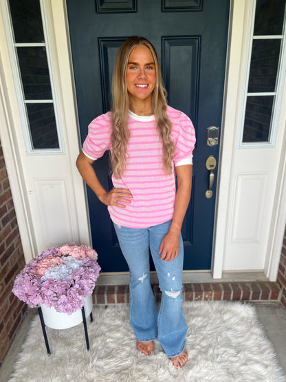 Ellie Pink Stripe Top