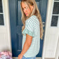 New! Aubrey Striped Ruffle Sleeve Top - Mint