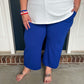 New! Lucy Wide Leg Stretchy Crop Pants - Royal Blue