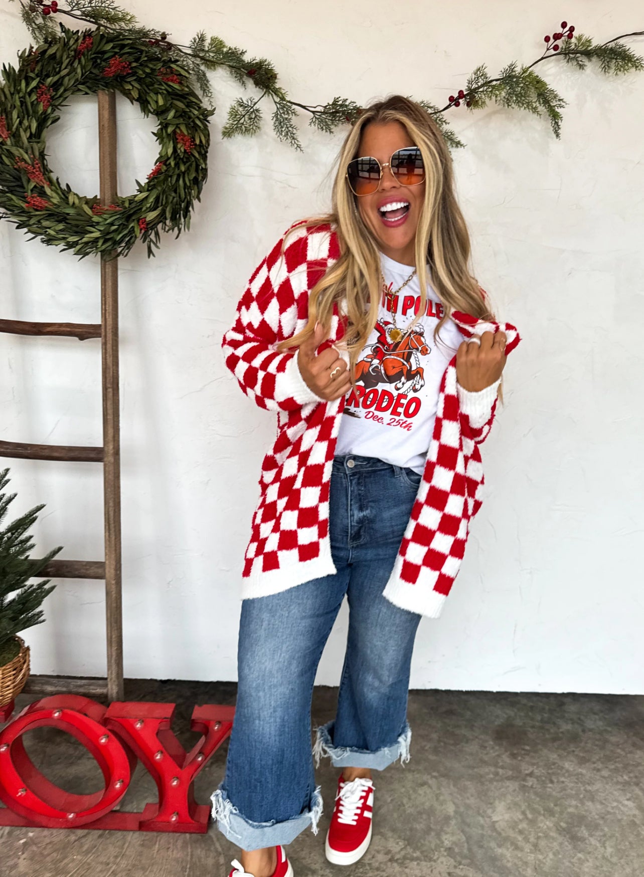 PREORDER Red Checker Cloud Cardigan