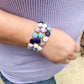 New! Lavender and Blue Beaded Bracelet Set