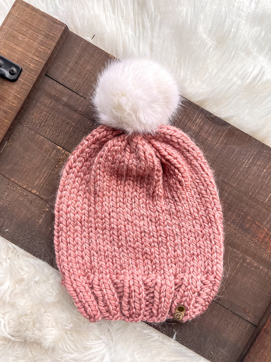 DOORBUSTER Mauve Knit Beanie