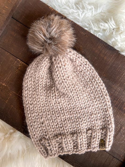 DOORBUSTER Tan Knit Beanie