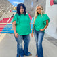 New! Serena Flutter Sleeve Blouse - Emerald Green