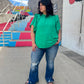 New! Serena Flutter Sleeve Blouse - Emerald Green