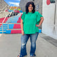 New! Serena Flutter Sleeve Blouse - Emerald Green