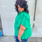 New! Serena Flutter Sleeve Blouse - Emerald Green