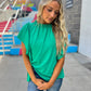 New! Serena Flutter Sleeve Blouse - Emerald Green