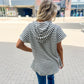New! Allie Striped Hooded Short Sleeve Top