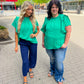 New! Serena Flutter Sleeve Blouse - Emerald Green