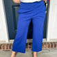 New! Lucy Wide Leg Stretchy Crop Pants - Royal Blue