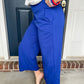 New! Lucy Wide Leg Stretchy Crop Pants - Royal Blue