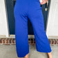 New! Lucy Wide Leg Stretchy Crop Pants - Royal Blue