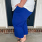 New! Lucy Wide Leg Stretchy Crop Pants - Royal Blue