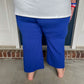 New! Lucy Wide Leg Stretchy Crop Pants - Royal Blue