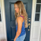 New! Michelle Mae Poppy Tank Top - Blue Freedom Stars