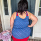 New! Michelle Mae Poppy Tank Top - Blue Freedom Stars