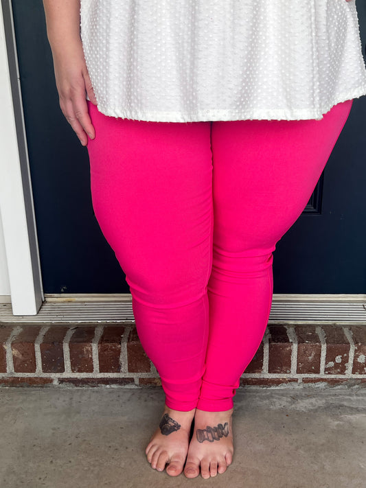 Hot Pink Stretchy Skinny Jeans