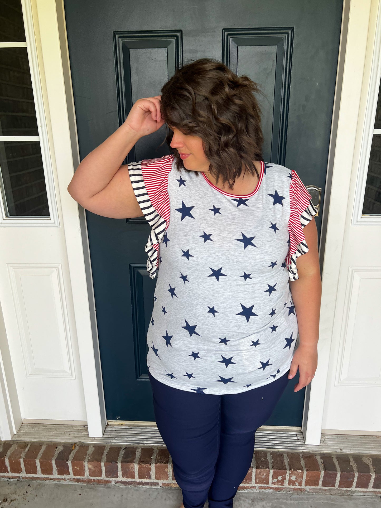 Stars and Stripes Ruffle Top