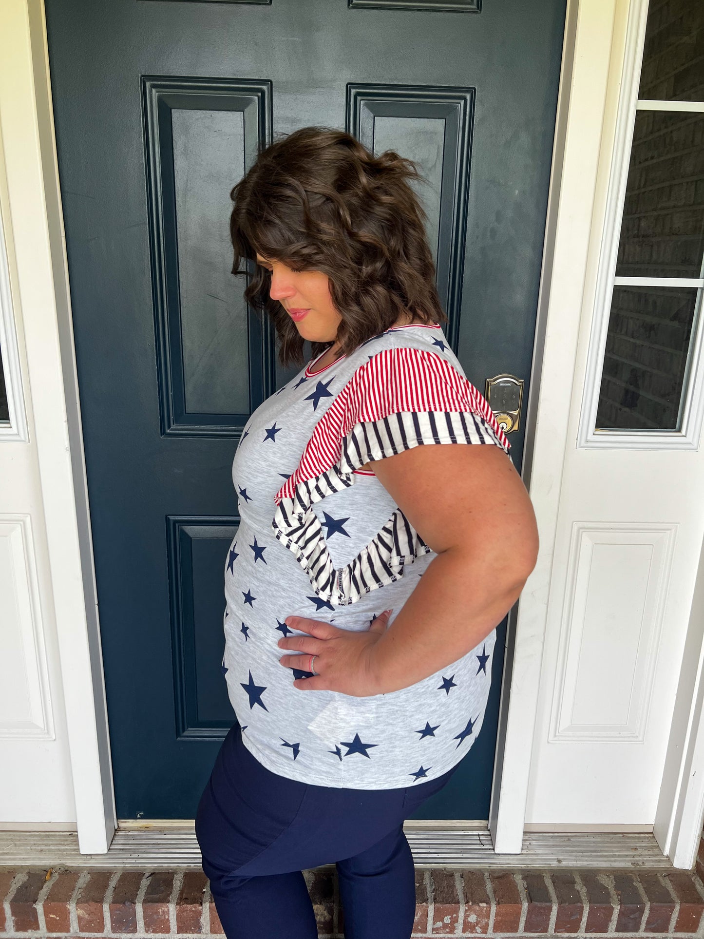 Stars and Stripes Ruffle Top
