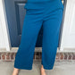 Lucy Wide Leg Stretchy Crop Pants - Teal