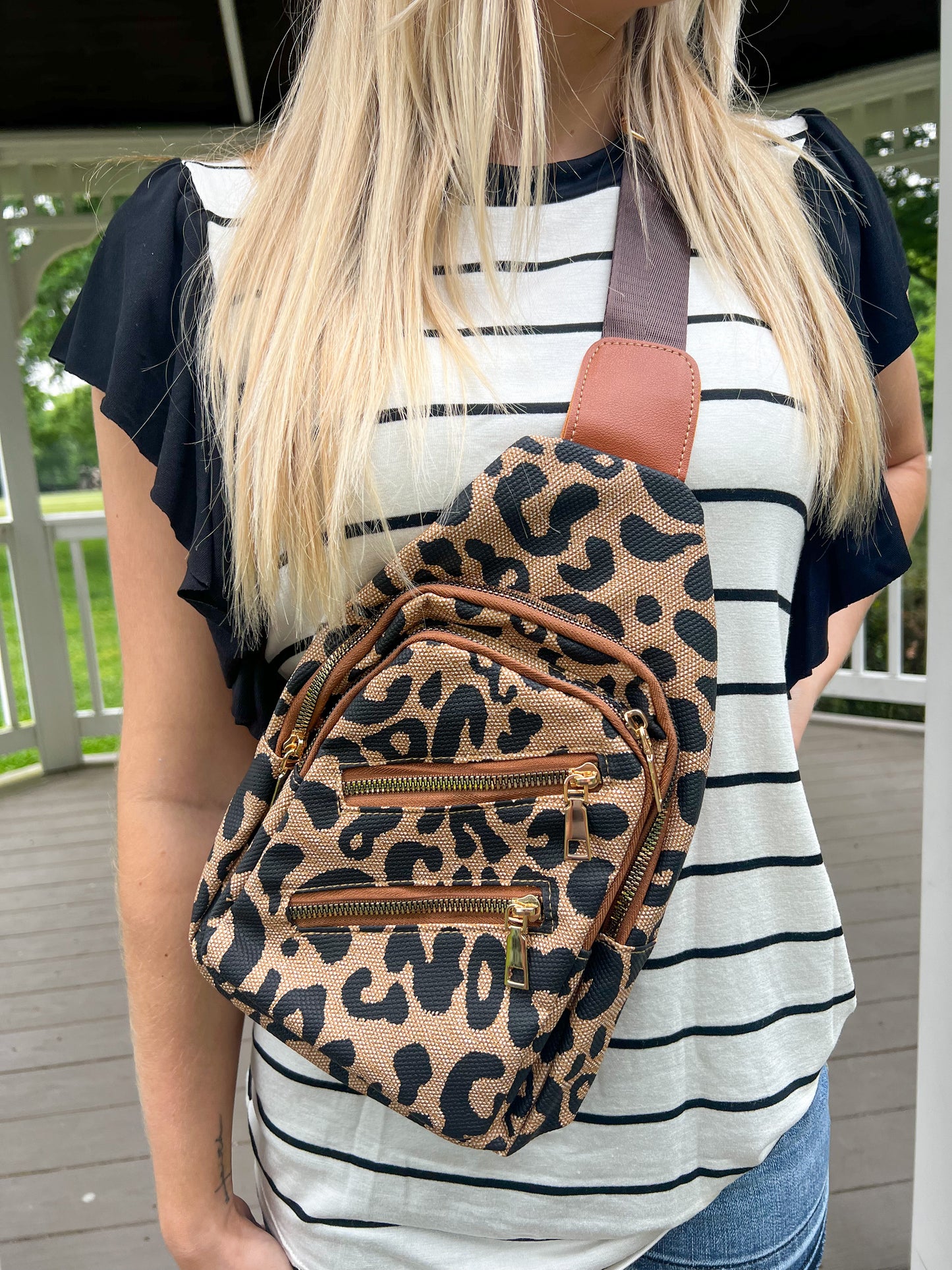Leopard Sling Shoulder Bag