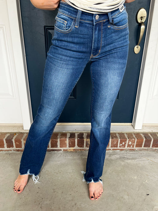 Judy Blue Distressed Hem Bootcut Jeans