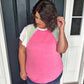 Take a Chance Pink Color Block Top