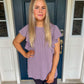 Alana Dusty Purple Ruffle Sleeve Top