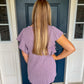 Alana Dusty Purple Ruffle Sleeve Top