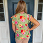 New! Sage Floral Ruffle Sleeve Top