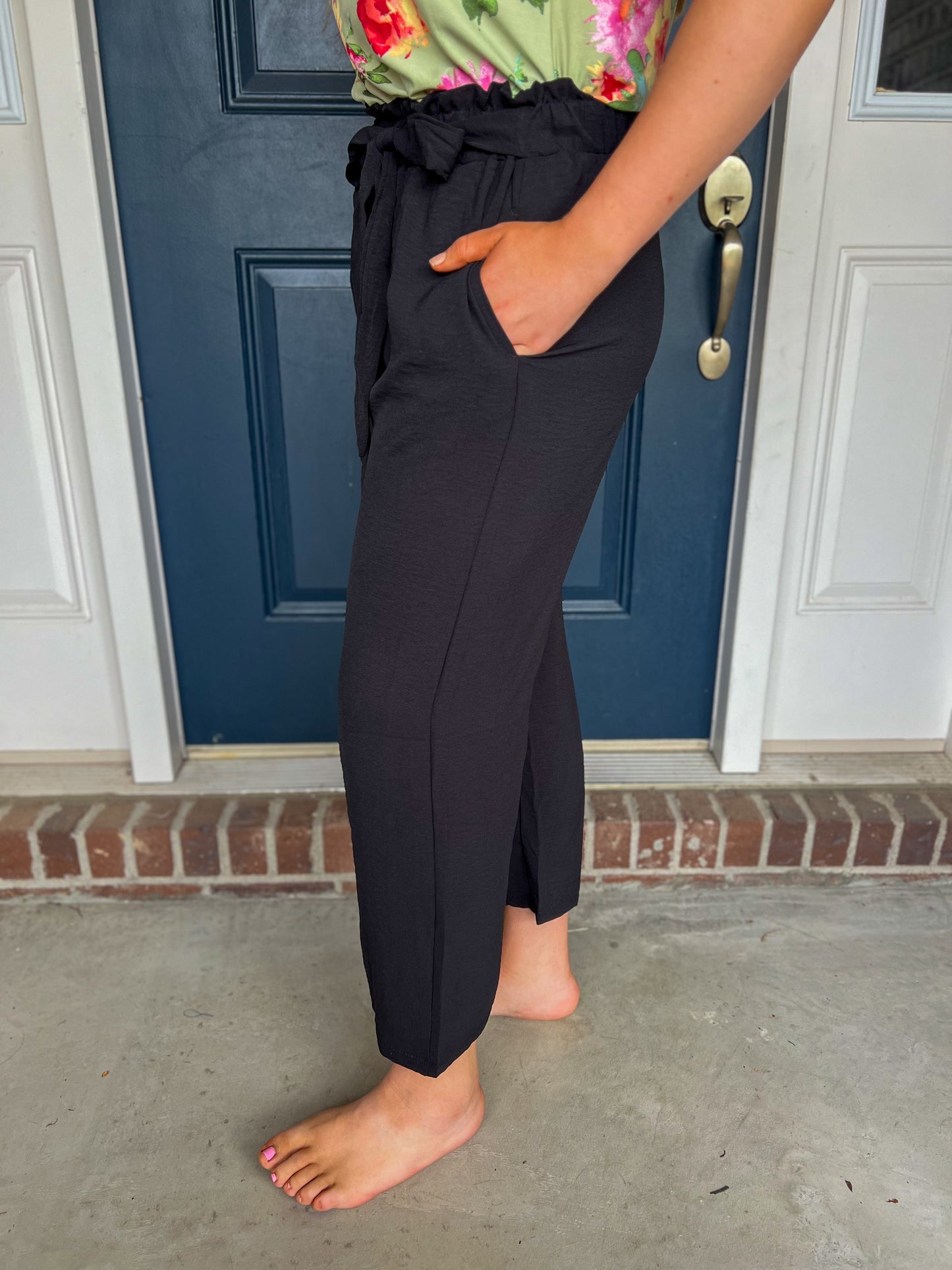 Black Wide Leg Pants with Pockets