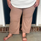 New! Lucy Wide Leg Stretchy Crop Pants - Mocha