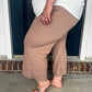 New! Lucy Wide Leg Stretchy Crop Pants - Mocha