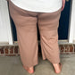 New! Lucy Wide Leg Stretchy Crop Pants - Mocha