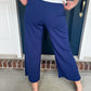Lucy Wide Leg Stretchy Crop Pants - Navy
