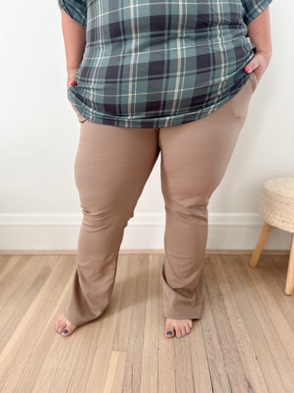 Logan Stretchy Flare Pants - Mocha