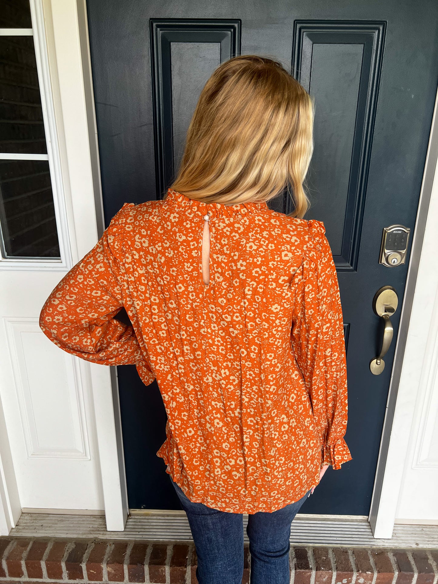 Willow Rust Floral Long Sleeve Blouse