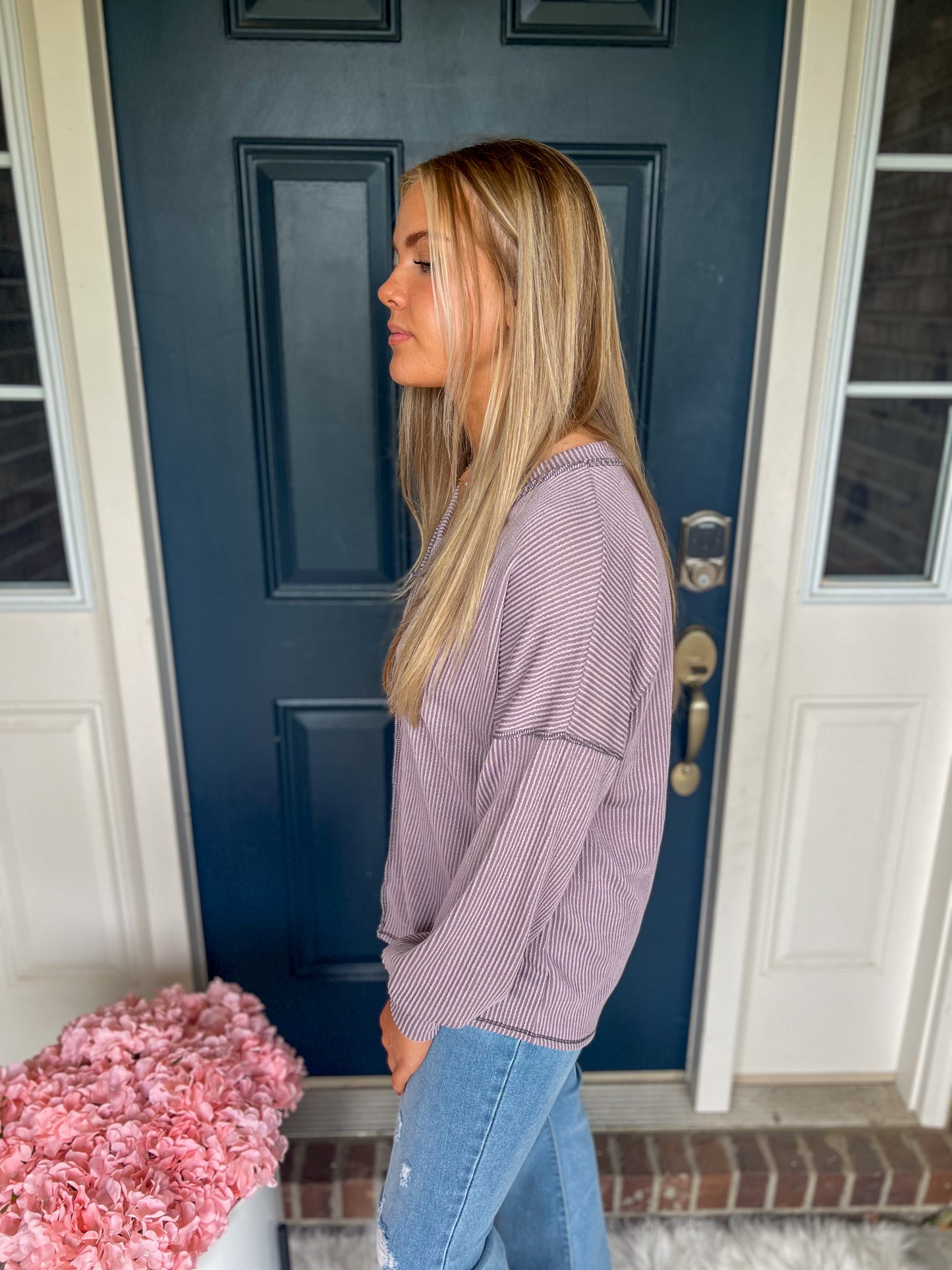 New! Lana Lavender Long Sleeve Top